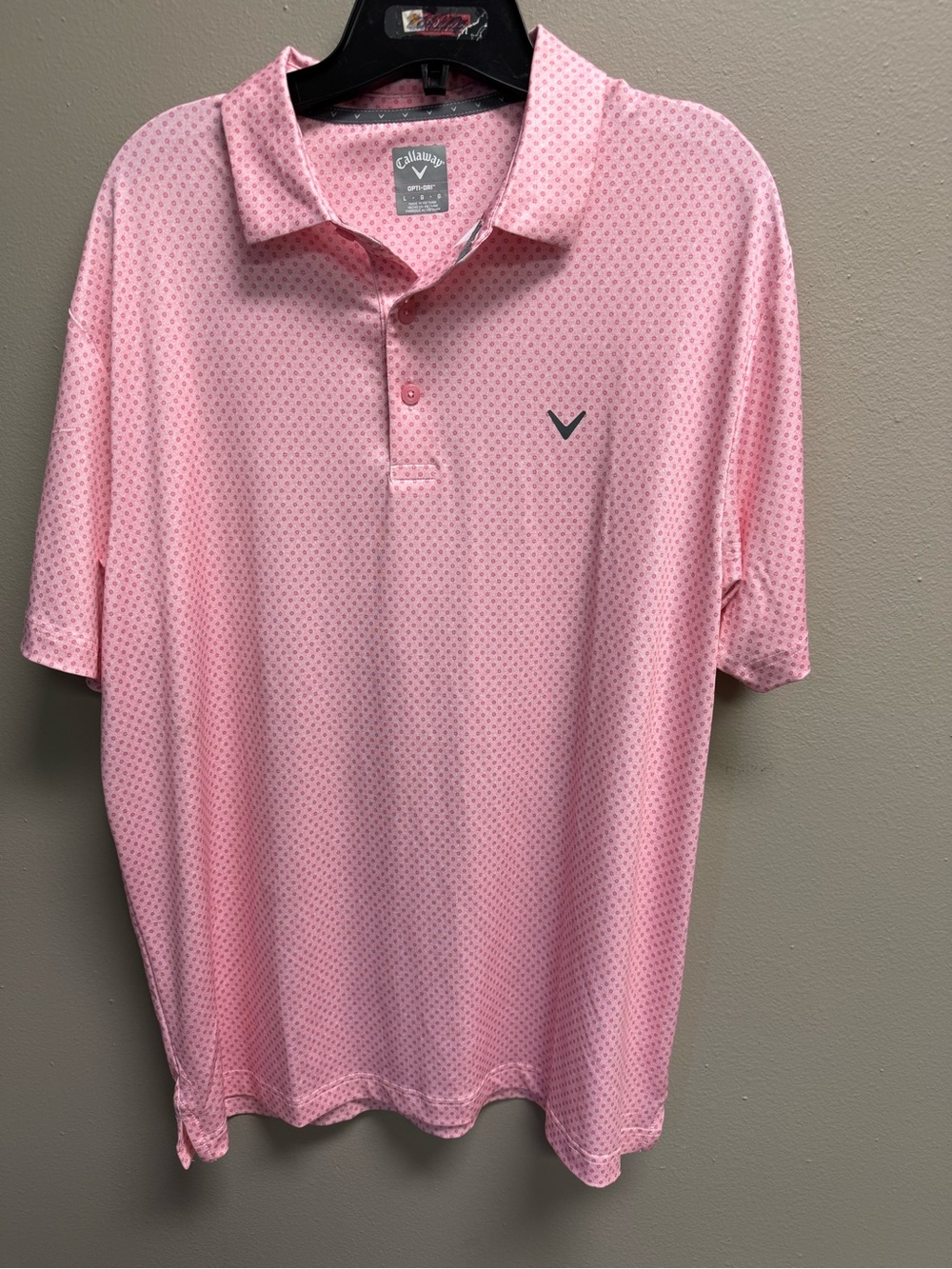 Callaway Men's Light Pink Micro-Pattern Golf Polo